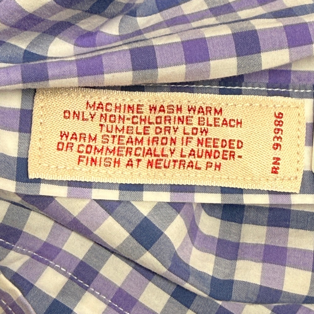 Brooks Brothers Shirt Mens Small Purple Blue White Plaid Button Down Long Sleeve - Picture 8 of 10